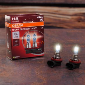   Bec halogen pentru faruri Osram Night Breaker Laser H8, 12 V, 35 W, 800 lumeni, soclu PGJ19-1, luminozitate cu până la +20%, 64212NL-2HB, 2 buc./pachet