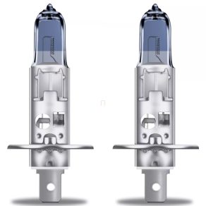   Bec halogen Osram Cool Blue Boost H1 pentru utilizare off-road, lumină albă hiper 5500 K, efect LED, soclu P14.5s, luminozitate sporită, 62150CBB-2HB, 2 bucăți/pachet