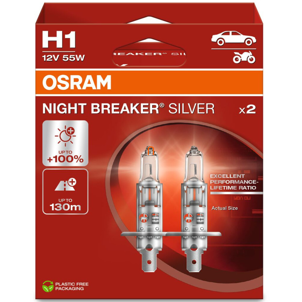 Osram Night Breaker Silver H1 +100% 2 buc/pachet