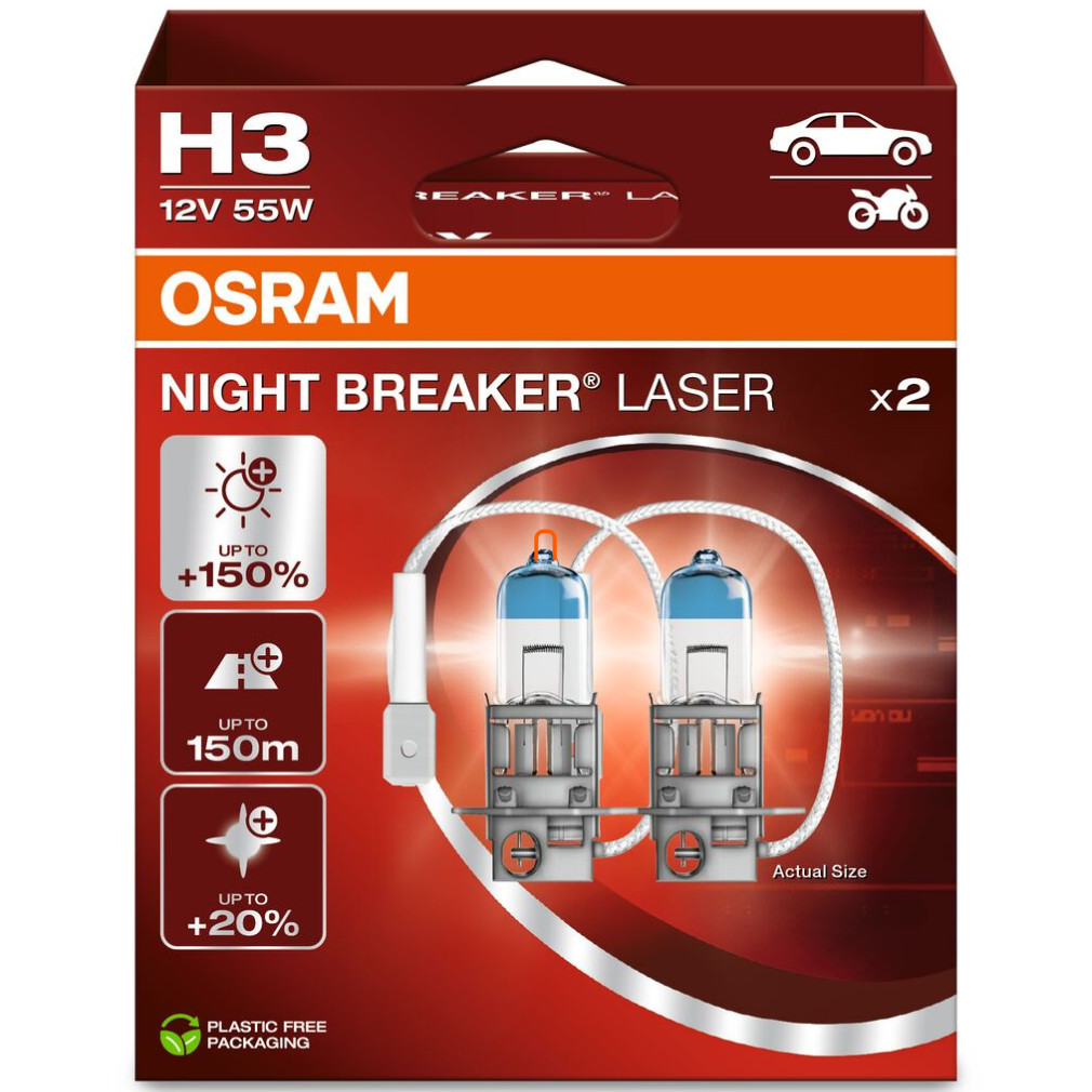 Osram Night Breaker Laser H3 +150% 2 buc/pachet