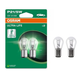   Bec indicator Osram Ultra Life P21/5W, 12 V, soclu BAY15d, durată lungă de viață, 7528ULT-2BL, 2 bucăți/ambalaj blister