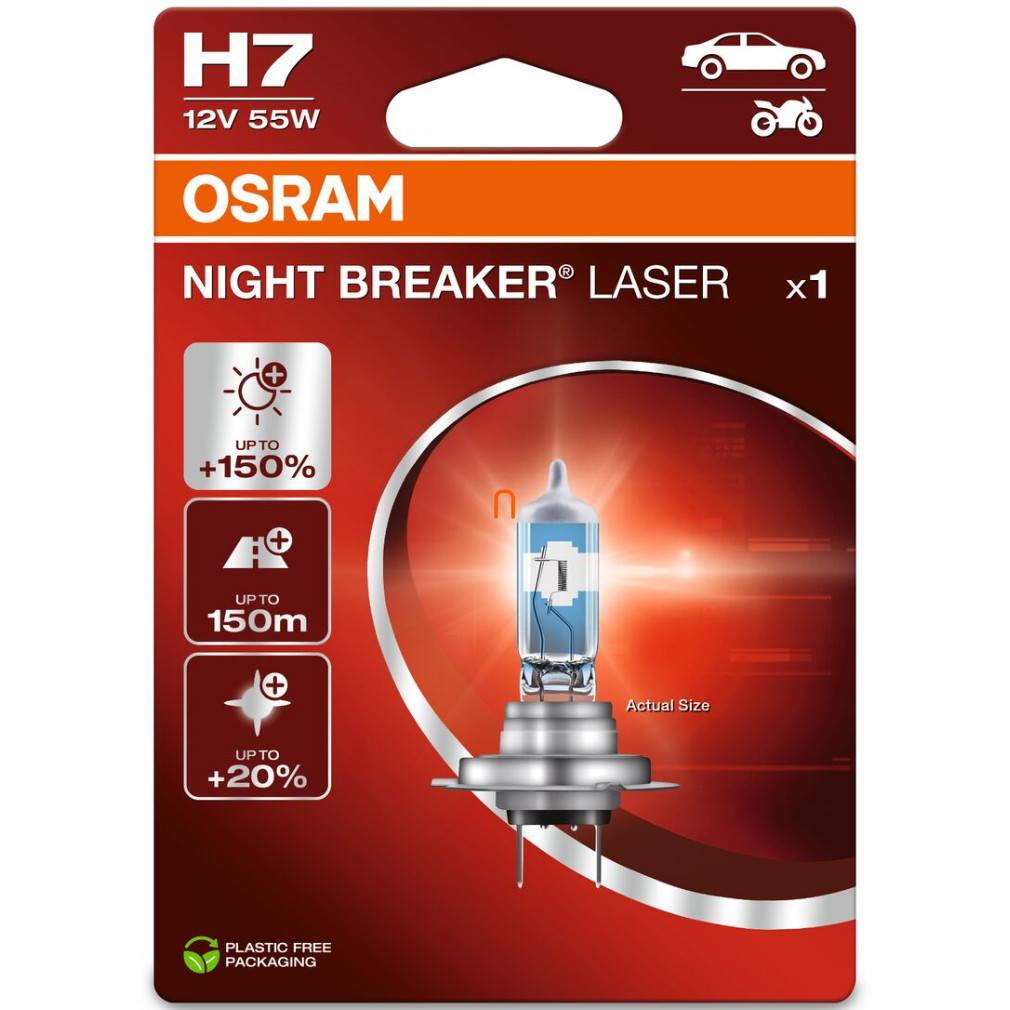 Osram Night Breaker Laser H7 cu +150% pâlpâire