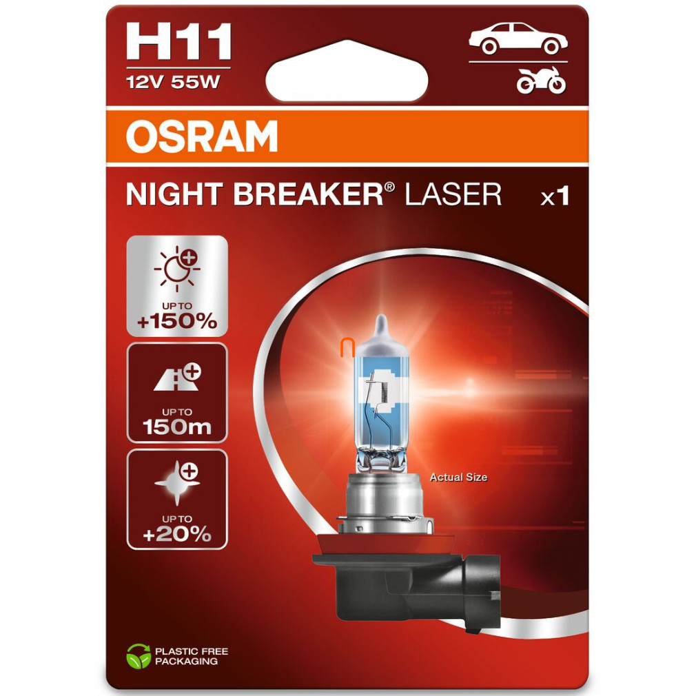 Osram Night Breaker Laser H11 cu +150% pâlpâire