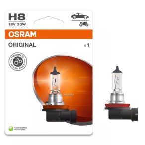   Far halogen Osram Original Line H8, calitate OEM fiabilă, flux luminos de 800 lumeni, durată lungă de viață, pentru utilizare în industria auto, 64212-1BL, 1 buc./ambalaj blister