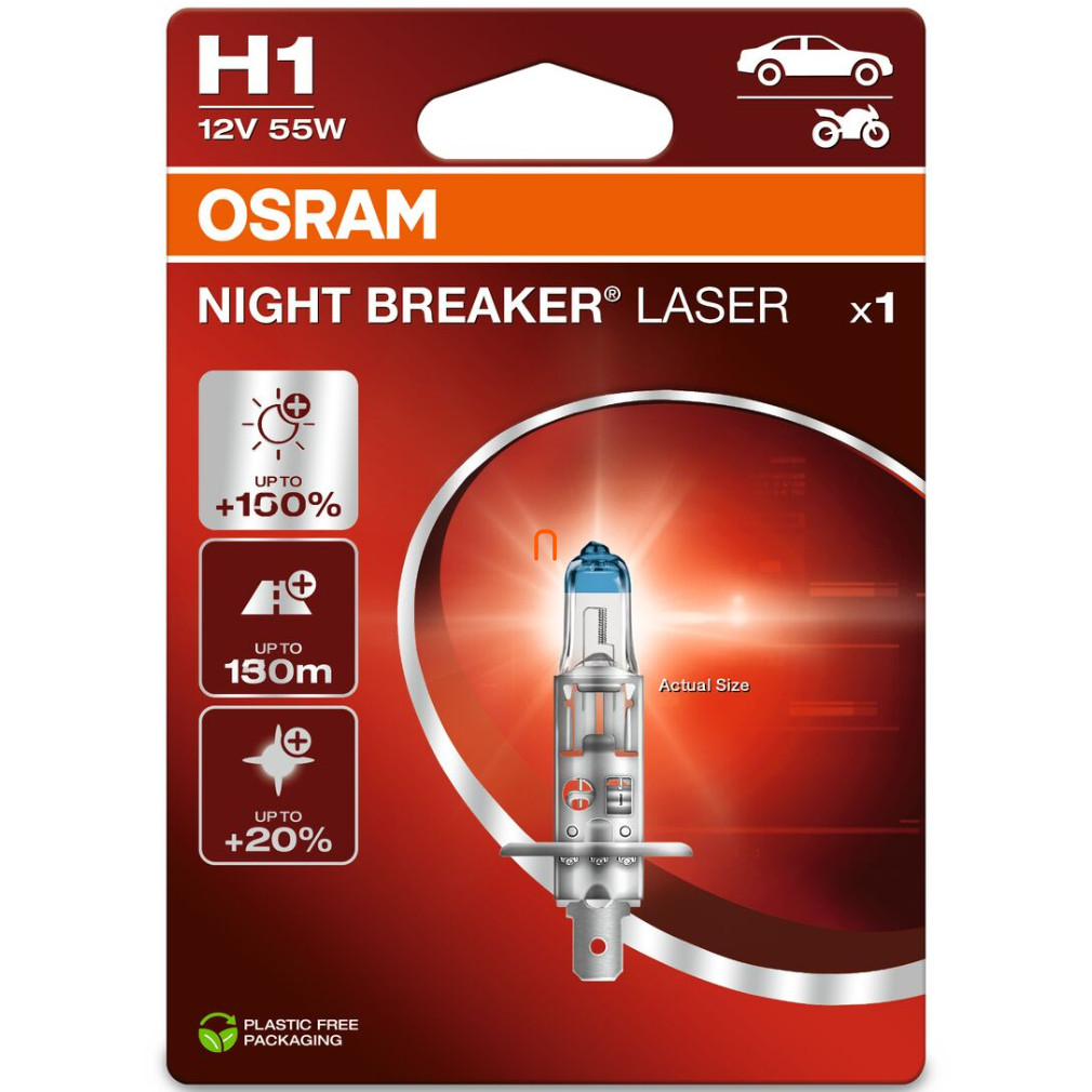 Osram Night Breaker Laser H1 cu +150% pâlpâire