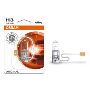   Bec halogen Osram Original Line 12V H3 pentru faruri, 12 V, 55 W, calitate OEM, performanță fiabilă, 64151-1BL, 1 bucată/pachet