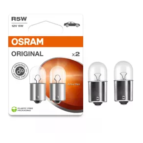   Bec de semnalizare Osram Original Line 12V R5W, cu consum redus de energie, 12V, 5W, cu soclu Ba15s, dimensiuni compacte, calitate OEM excelentă, 5007-2BL, 2 buc./blister