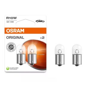   Bec indicator Osram Original Line 12V R10W, durată lungă de viață, 12V, 10W, soclu Ba15s, lumină galbenă fiabilă, 5008-2BL, 2 bucăți/ambalaj blister
