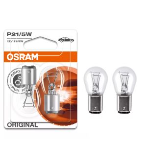   Bec indicator Osram Original Line 12V P21/5W, 21/5 W, soclu BAY15d, putere luminoasă principală 440 lm, lumină auxiliară 35 lm, durată lungă de viață, 7528-2BL, 2 buc./ambalaj blister