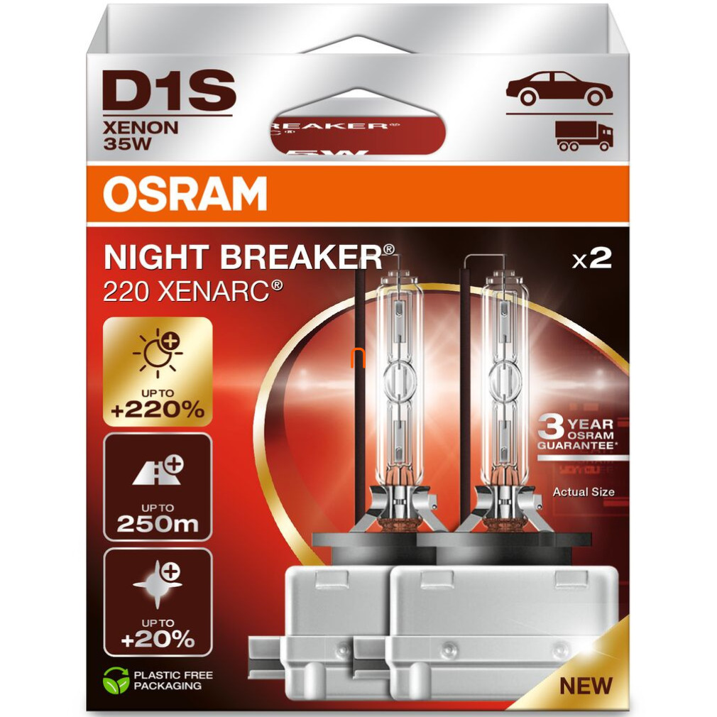 Osram Xenarc Night Breaker +220% D1S bec xenon, 2 buc/pachet