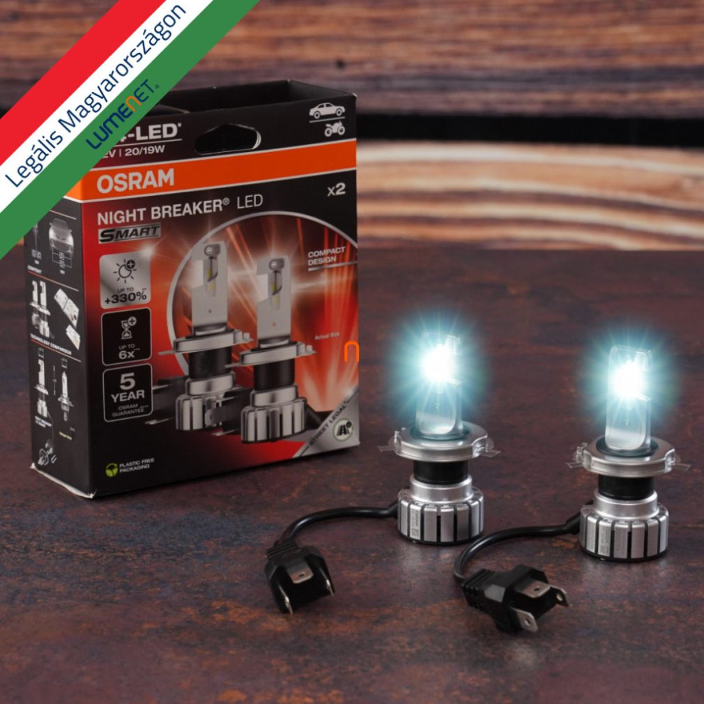 Set LED legal Osram Night Breaker Smart H4 pentru mașini - Autorizat de Autoritatea pentru Transporturi