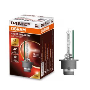   Far xenon Osram Xenarc Night Breaker +220% D4S, luminozitate de până la 220%, 3200 lumeni, 4400 K, rază de lumină de 250 metri, fabricație germană premium, P32d-5, 66440XN2, 1 bucată/cutie