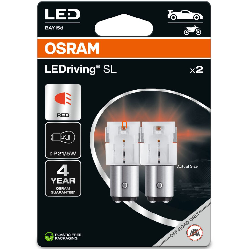 Osram LEDriving SL 7528DRP-02B P21/5W 12V 1,7W piros 2db/bliszter