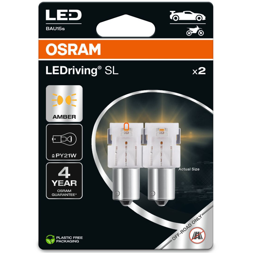 Ambalaj deschis Osram LEDriving SL 7507DYP-02B PY21W 12V 1,3W 2 buc./blister galben