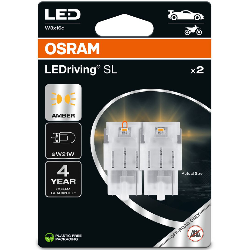 Osram LEDriving SL 7505DYP-02B W3x16d W21W (7505) sárga 2db/bliszter