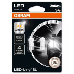   Bec indicator LED Osram LEDriving SL W5W galben, design plug & play, lumină puternică, 12 V, 2827DYP-2BL