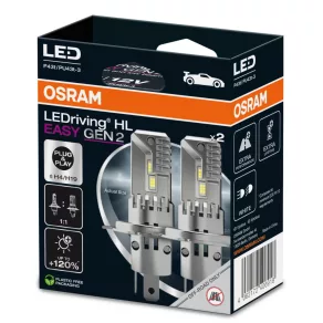   Osram LEDriving HL Easy Gen 2 H4/H19, faruri cu LED de fază scurtă și fază lungă, alb rece, 6500 K, 1850/1500 lumeni, soclu P43t, cu răcire activă, design ultracompact, 64193DWESY2-2HB, 2 buc./pachet