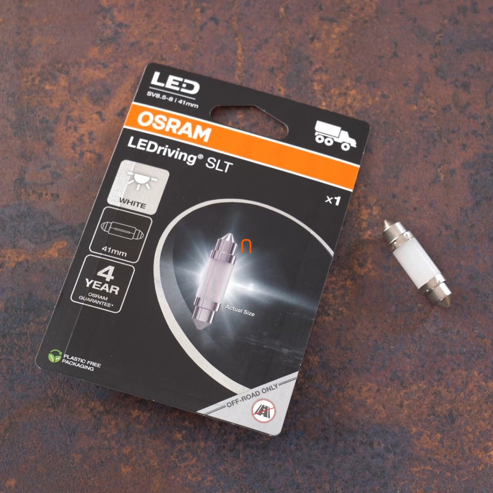 Osram LEDriving SLT C5W bec LED pentru camioane, 24 V, lumină albă rece 5700 K, cu soclu SV8.5-8, ≙ C5W, versiune prelungită 42 mm, 6421DWP-1BL, 1 bucată/pachet