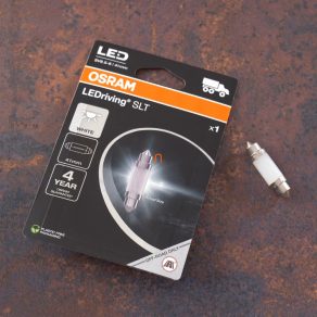   Bec LED Osram LEDriving SLT C5W pentru camioane, 24 V, lumină albă rece 5700 K, soclu SV8.5-8, ≙ C5W, design extins 42 mm, 6421DWP-1BL, 1 bucată/pachet