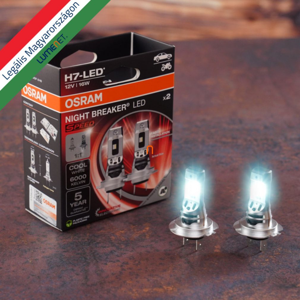 Set legal Osram Night Breaker LED Speed H7 LED - Autorizat de Autoritatea pentru Transporturi