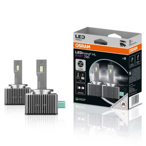   Osram LEDriving HL Easy Xen D3S, faruri cu LED de fază scurtă și fază lungă de culoare alb rece (înlocuitor pentru xenon), temperatură de culoare de 6500 K, soclu D3S, design ultracompact, 2 buc./pachet, 66340DWESY-2HB