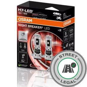   Osram Night Breaker LED Speed H7 legal, cu autorizație de la Autoritatea Rutieră, 2 buc./pachet