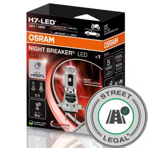   Osram Night Breaker LED Speed H7 +450% pentru motociclete, 1 buc.