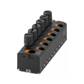   Bloc de distribuție PTFIX 10/6X4-SILED 24 0,2-0,6 mm², negru, 6,3 A 24 V NS 15, conectare prin fixare prin clip, 1172142