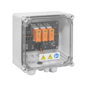   Dispozitiv de protecție împotriva supratensiunii pentru 2 șiruri, carcasă IP 65, 1100 V c.c., conexiune MC4, pentru sisteme fotovoltaice 2791940000 Weidmüller