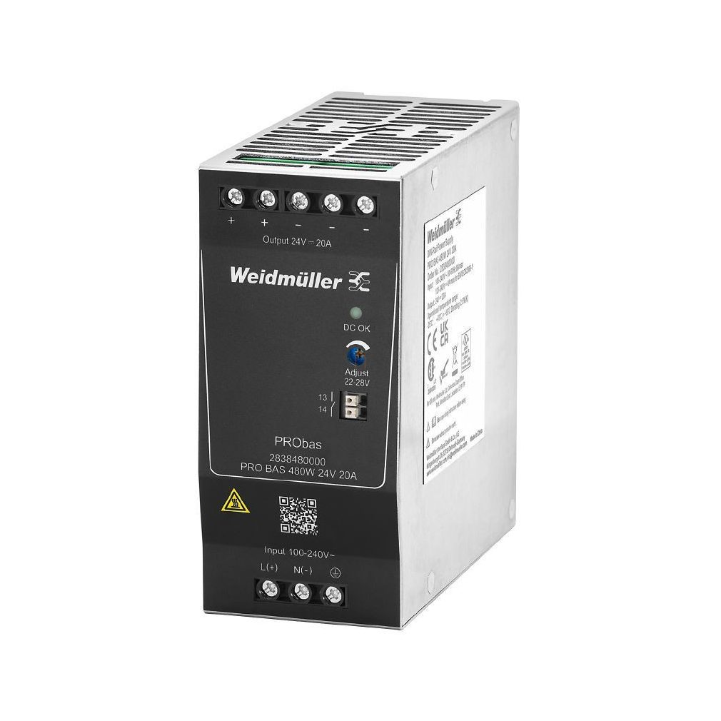 Sursa de alimentare PRO BAS 480W 24V 20A, Weidmüller, 2838480000