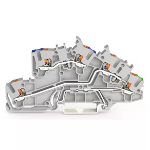   Bloc de conexiuni Wago cu mai multe etaje și buton de apăsare, 2,5 mm², gri (2203-7646)