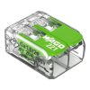 Wago 221-422 Conector verde cu fir dublu răsucit, transparent 0,2-4 mm², 32 A, fabricat din material reciclat