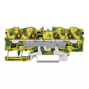   Bloc de borne de împământare Wago cu 4 fire, 6 mm², verde-galben (2006-1407)