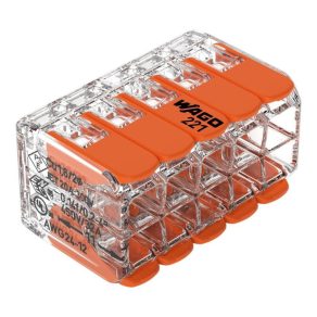   Wago 221-420 tízes sodrott vezeték összekötő, átlátszó 0,2- 4mm2, 32A