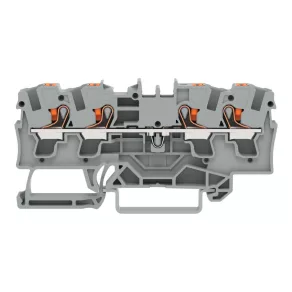   Bloc de conectare cu 4 fire și împământare Wago, cu buton de apăsare, 4 mm², verde (2204-1401)