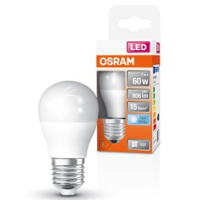   Osram E27 LED glob mic, 6,5 W, 806 lm, 4000 K, alb rece, plastic opal - înlocuiește becul de 60 W - Superstar Classic P