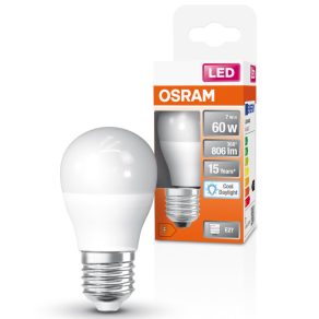   Osram E27 LED glob mic, 6,5 W, 806 lm, 6500 K, lumină naturală, plastic opal - înlocuiește becul de 60 W - Superstar Classic P