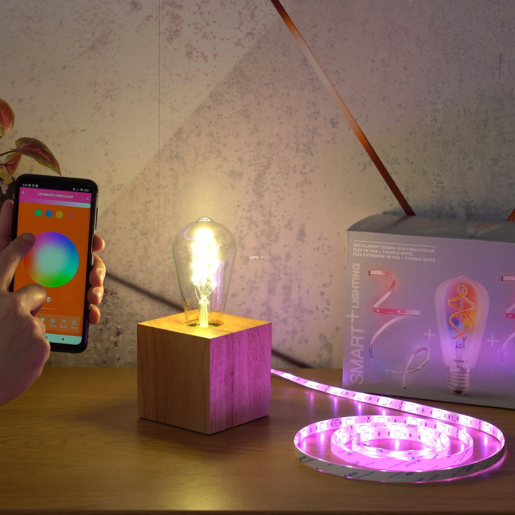 Ledvance Smart+ WIFI E27 filament LED și Smart+ WIFI Flex LED bandă set (3 metri)