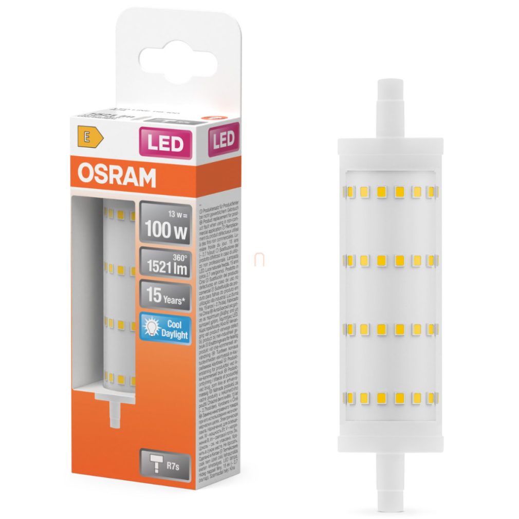 Osram R7s LED 13W, 1521 lm, 6500 K, lumină naturală, alb, plastic - înlocuiește becul incandescent de 100 W - Special Line 118