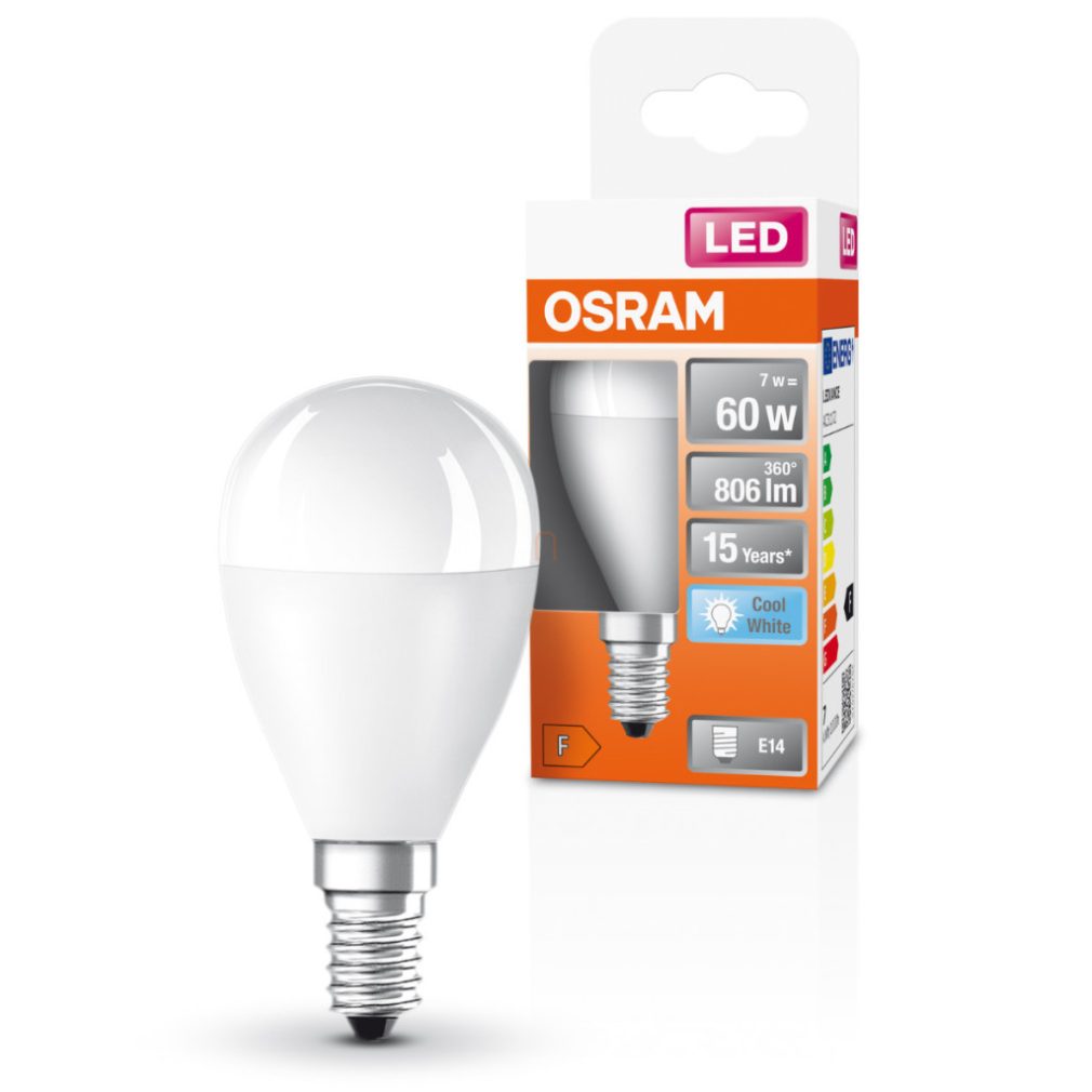 Osram E14 LED bulb, 6,5W, 806 lm, 4000 K, alb rece, plastic opal - înlocuiește becul de 60 W - Superstar Classic P