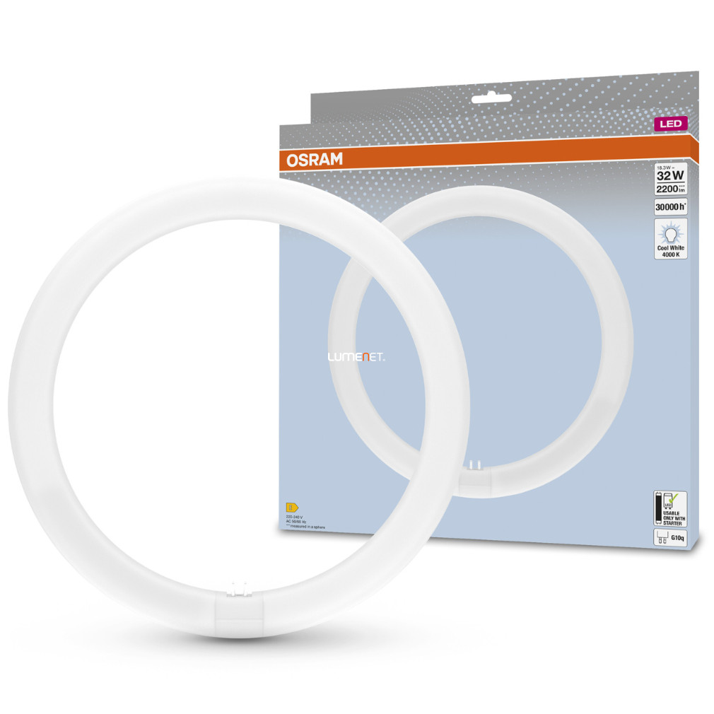 Osram T9C LED tub fluorescent circular 18,3W, 4000K, 2200lm, 110° - înlocuitor pentru tub fluorescent 32W