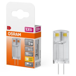   Osram G4 LED 0,6 W, 55 lm, 2700 K, alb cald, aluminiu, plastic - înlocuiește becul de 5 W - Pin special transparent