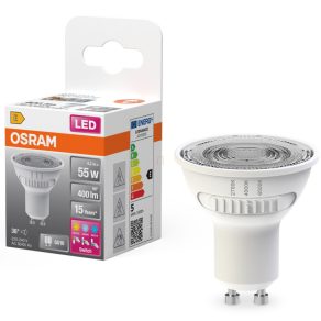  Osram GU10 LED 4,2 W, 400 lm, 2700-4000-6500 K, alb reglabil, plastic alb - înlocuiește becul de 52 W - Star Spot PAR16