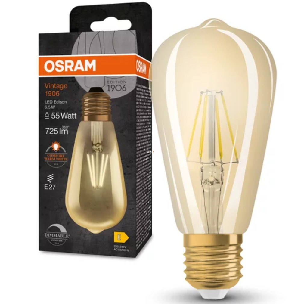 Osram Vintage reglabil alb cald E27 LED 60W înlocuire bec (Edison)