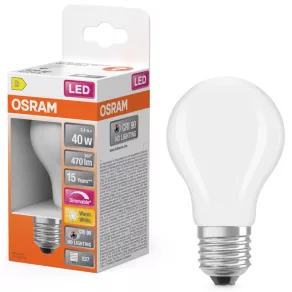   Osram E27 LED 3,4 W, 470 lm, 2700 K, alb cald, cu intensitate reglabilă, sticlă opală – înlocuiește un bec standard de 40 W – Superstar+ Classic A