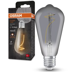   Osram E27 LED 3,4 W, 100 lm, 1800 K, lumină de lumânare, sticlă fumurie - înlocuiește becul de 10 W - Vintage 1906 Classic Edison Smoke filament