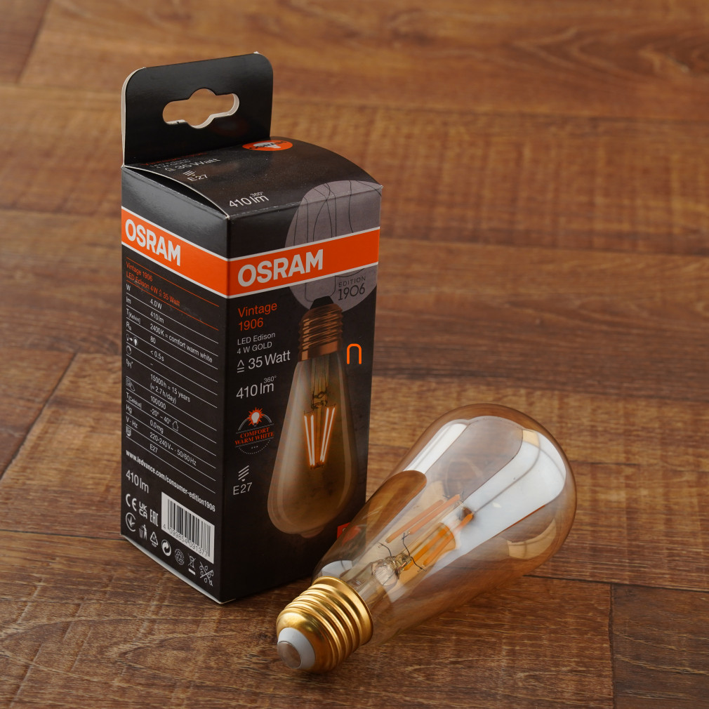 Osram Vintage 1906 Edison, 4W, 410 lm, 2400K, E27 LED sursă de lumină