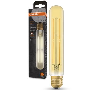   Osram E27 LED 4W, 400 lm, 2000 K, lumină de lumânare, sticlă aurie - înlocuiește becul de 35 W - Vintage 1906 Classic Tubular Gold filament