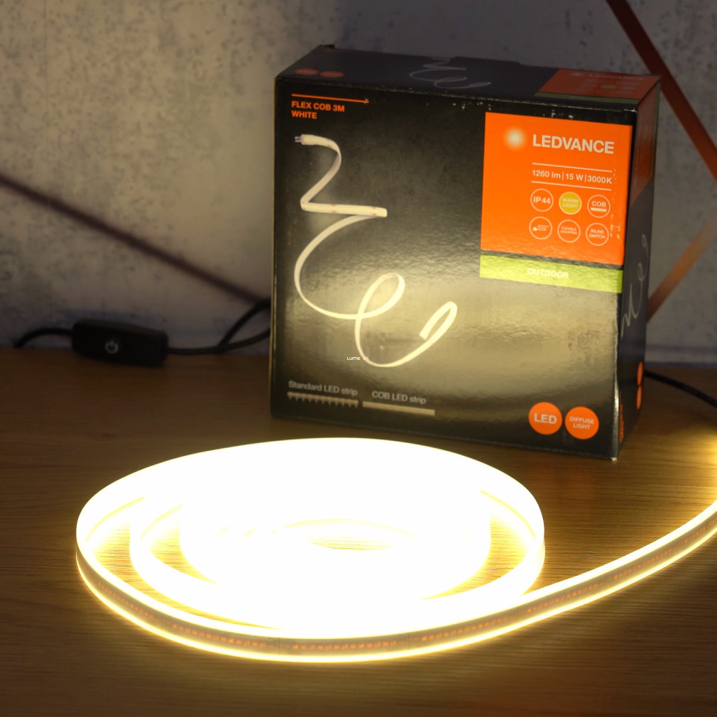 Ledvance bandă LED pentru exterior, 3 metri, alb cald (cu sursă de alimentare)