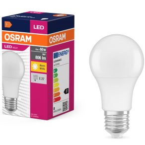   Osram E27 LED 8W, 806 lm, 2700 K, alb cald, plastic opal - înlocuiește un bec standard de 60 W - Value Classic A